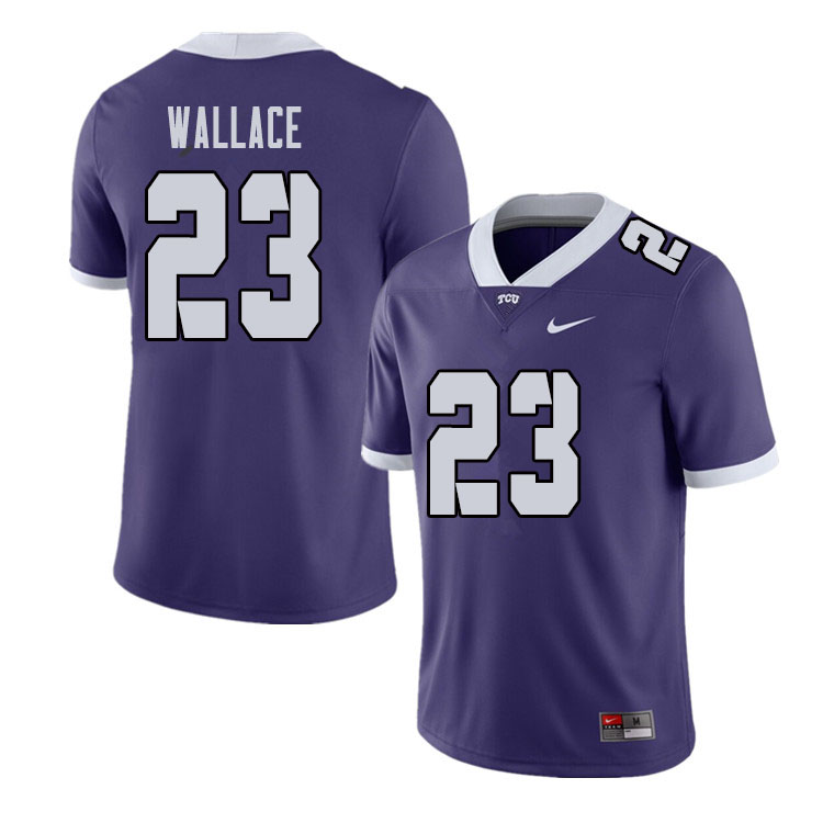 Men #23 Tony Wallace TCU Horned Frogs College Football Jerseys Sale-Purple - Click Image to Close